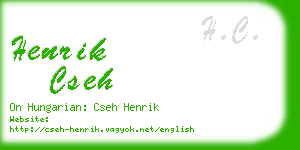 henrik cseh business card